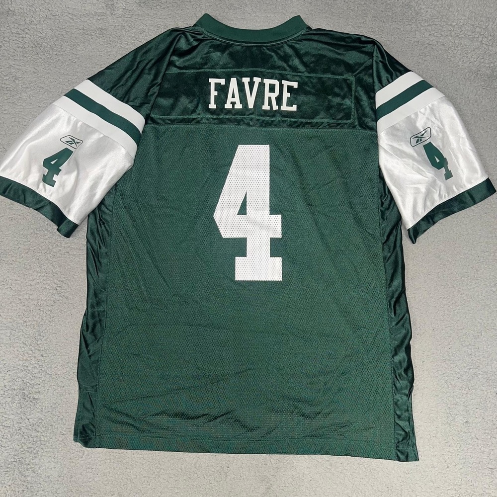 VTG Reebok New York Jets On Field Jersey Brett Favre Men's Size XL Green #4 Home